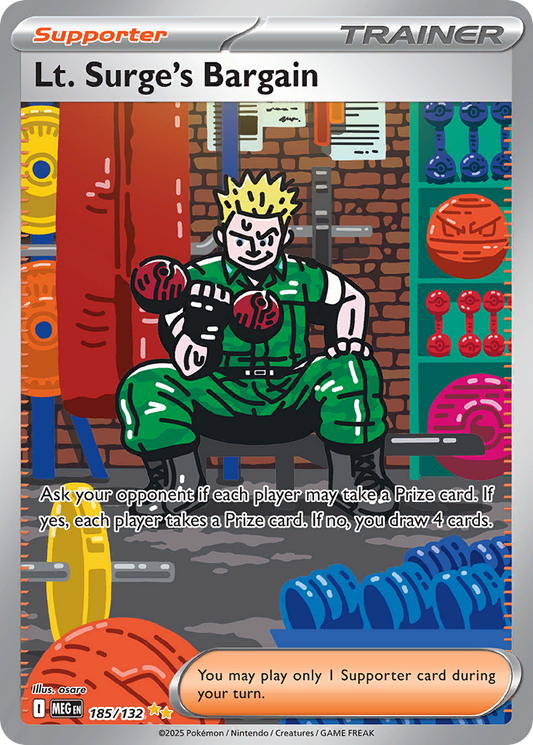Lt. Surge's Bargain (Supporter) (MEG-185/132) (Special Illustration Rare)