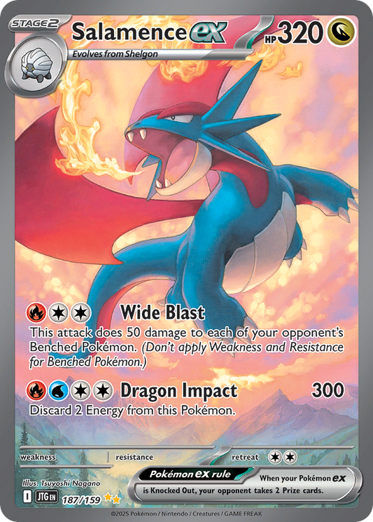 Salamence ex (Stage 2 Pokémon ex) (JTG-187/159) (Special Illustration Rare)