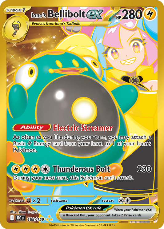 Iono's Bellibolt ex (Stage 1 Pokémon ex) (JTG-188/159) (Hyper Rare)
