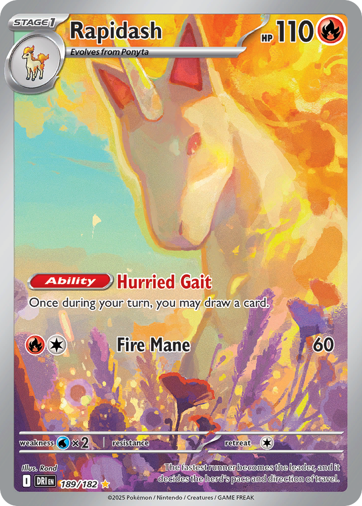 Rapidash (Stage 1 Pokémon) (DRI-189/182) (Illustration Rare)