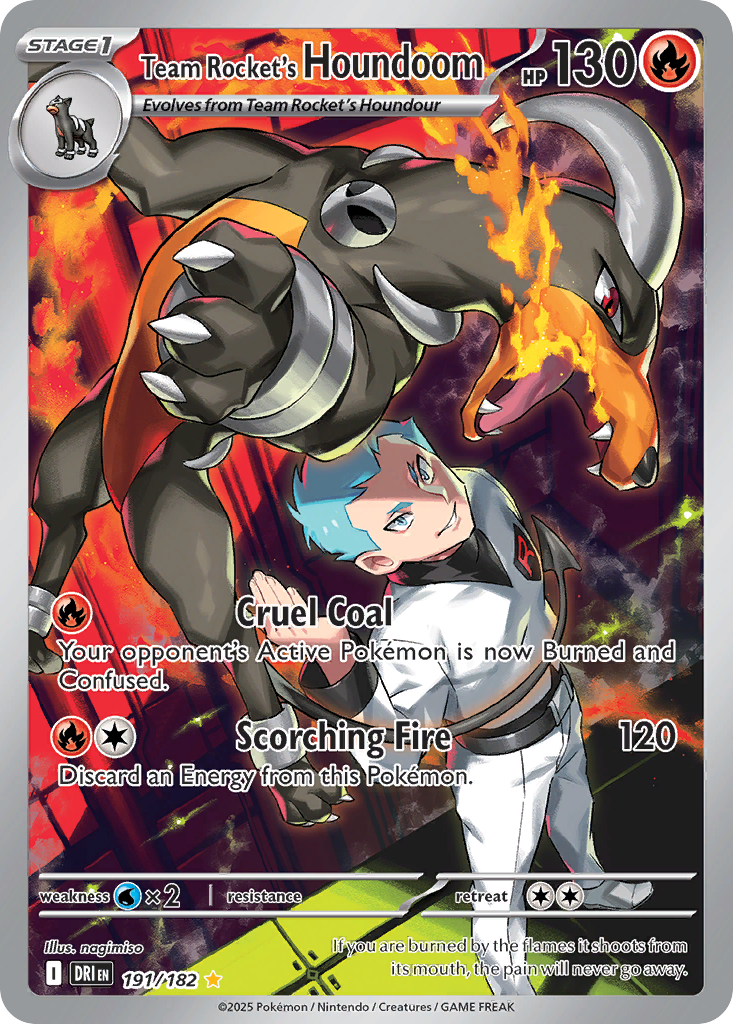 Team Rocket's Houndoom (Stage 1 Pokémon) (DRI-191/182) (Illustration Rare)