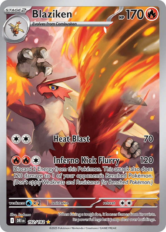 Blaziken (Stage 2 Pokémon) (DRI-192/182) (Illustration Rare)