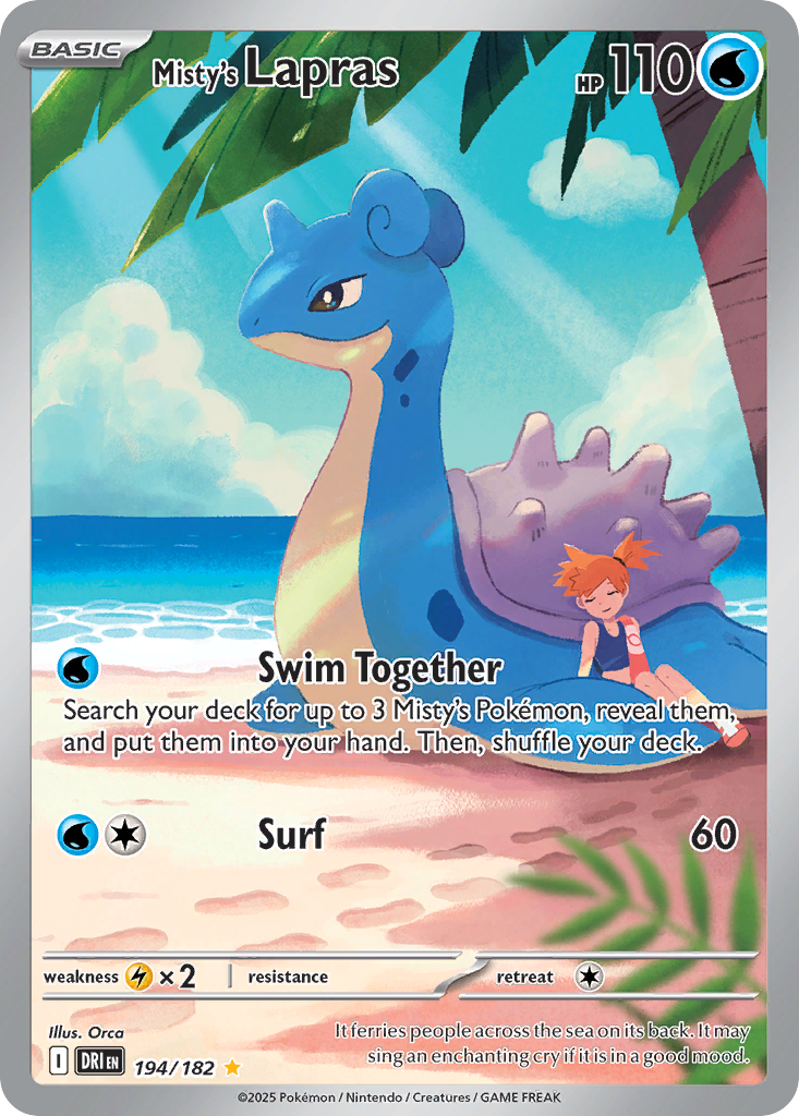 Misty's Lapras (Basic Pokémon) (DRI-194/182) (Illustration Rare)