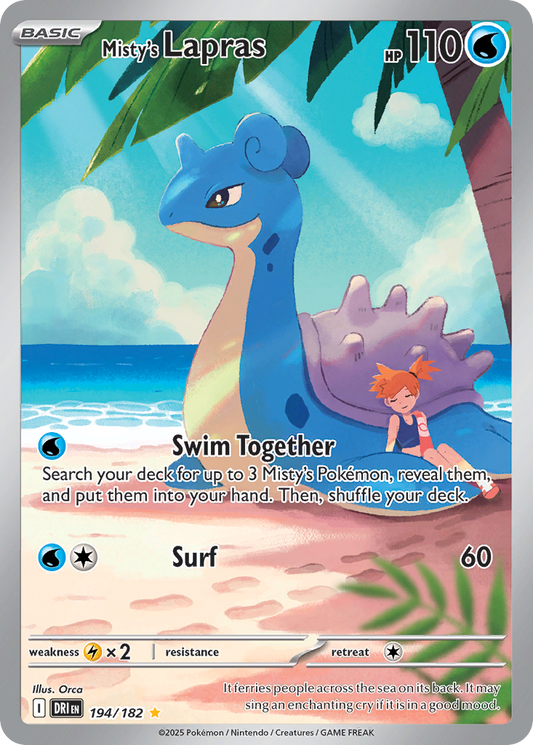 Misty's Lapras (Basic Pokémon) (DRI-194/182) (Illustration Rare)