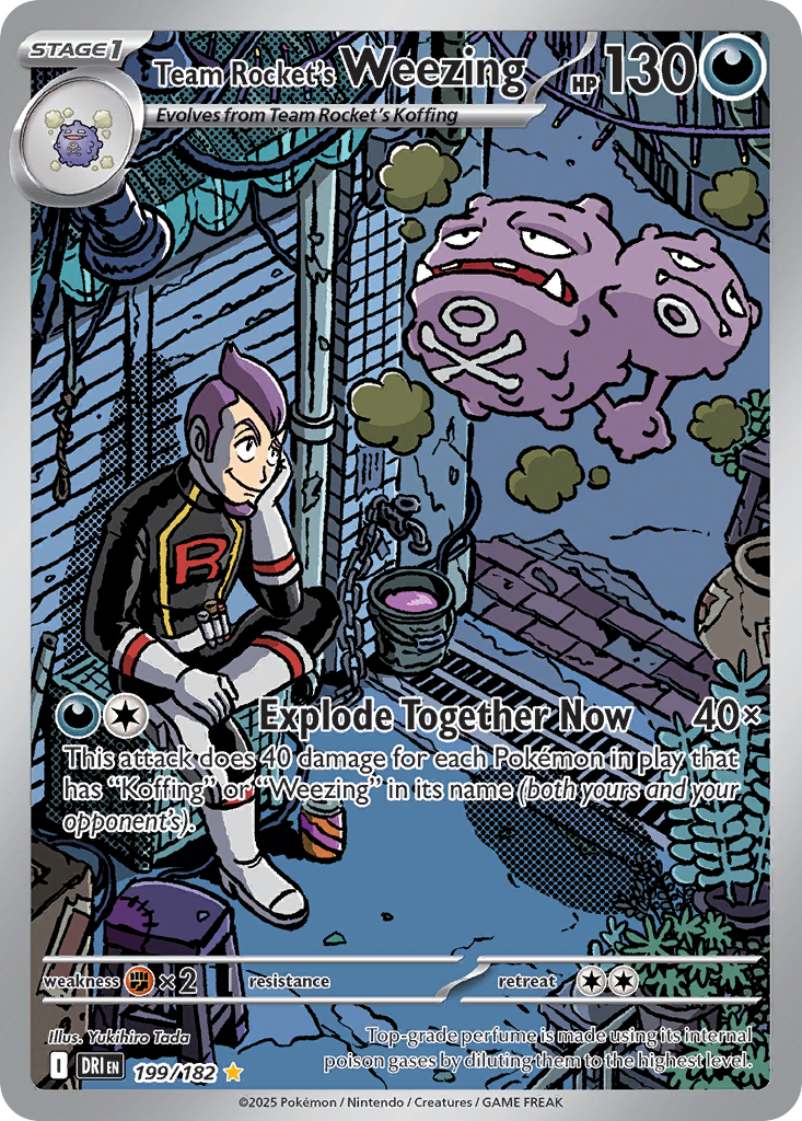 Team Rocket's Weezing (Stage 1 Pokémon) (DRI-199/182) (Illustration Rare)