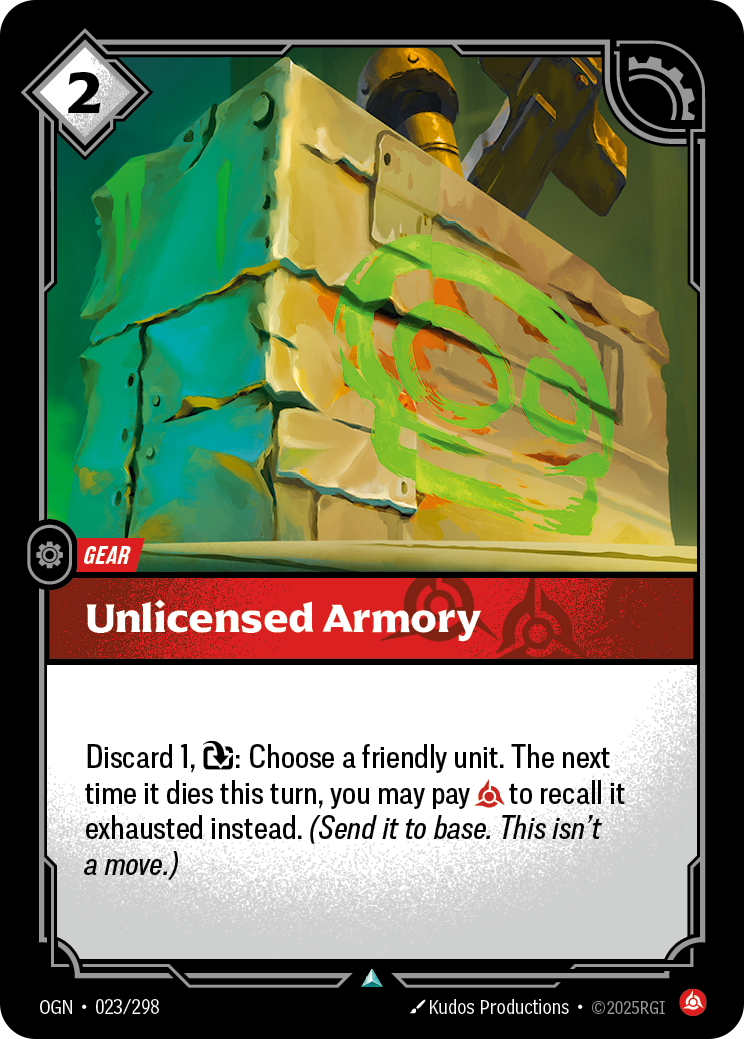 Unlicensed Armory (Gear) (OGN-023/298) (Uncommon)