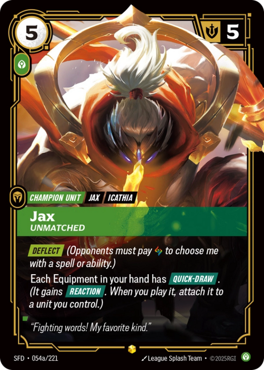 Jax, Unmatched (Champion Unit) (SFD-054a/221) (Showcase)