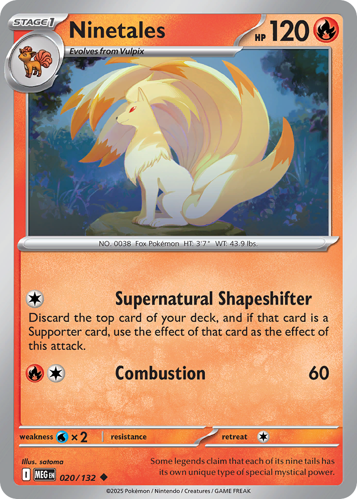 Ninetales (Stage 1 Pokémon) (MEG-020/132) (Uncommon)