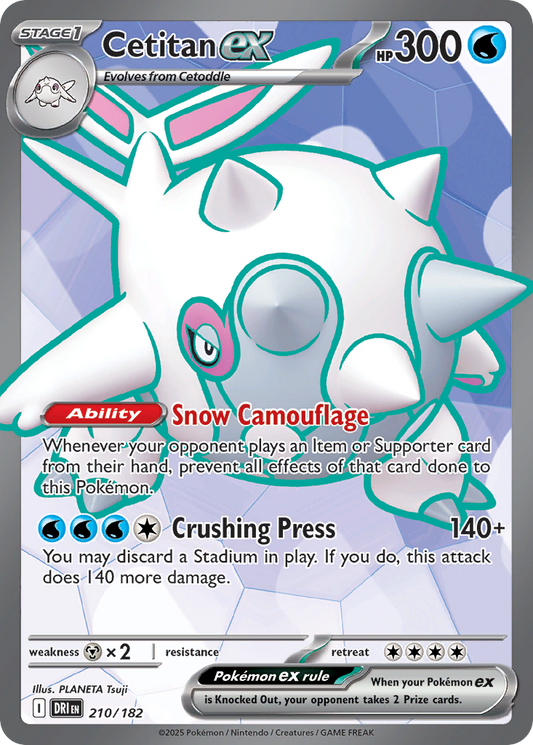 Cetitan ex (Stage 1 Pokémon ex) (DRI-210/182) (Ultra Rare)