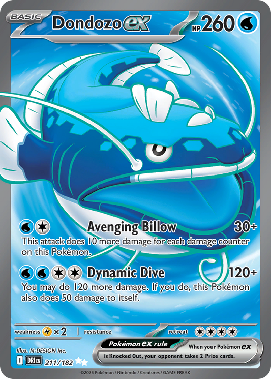 Dondozo ex (Basic Pokémon ex) (DRI-211/182) (Ultra Rare)