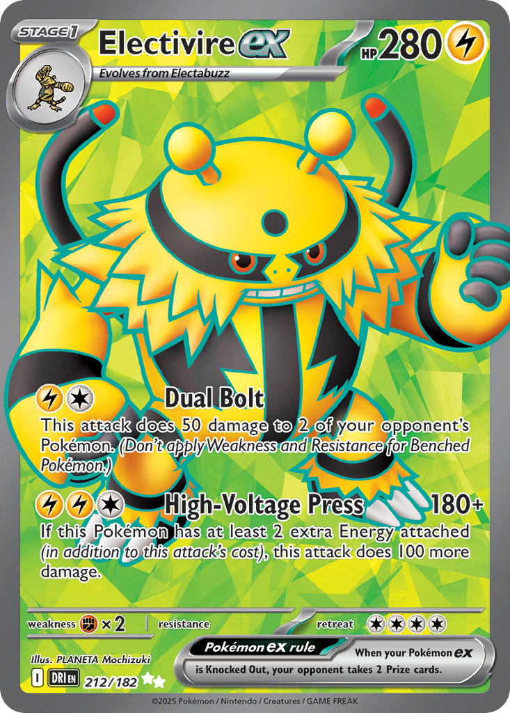 Electivire ex (Stage 1 Pokémon ex) (DRI-212/182) (Ultra Rare)