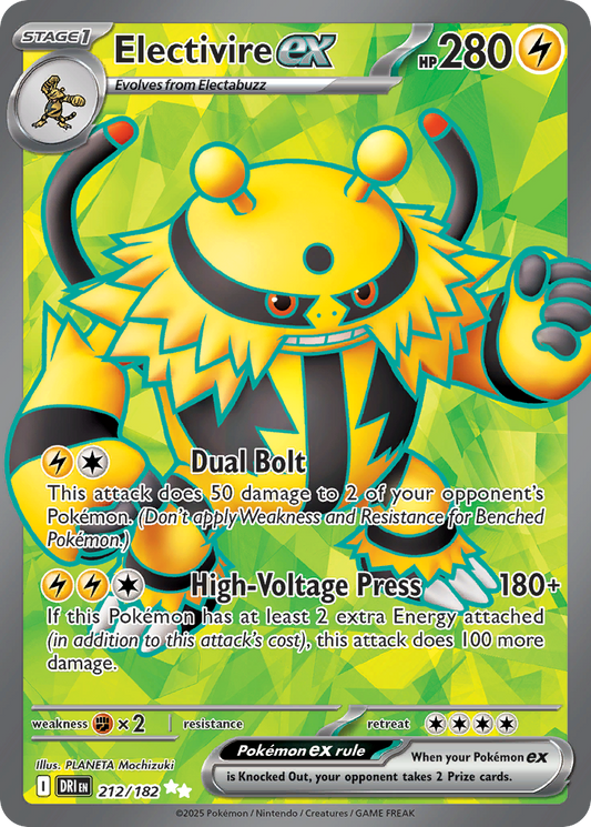 Electivire ex (Stage 1 Pokémon ex) (DRI-212/182) (Ultra Rare)
