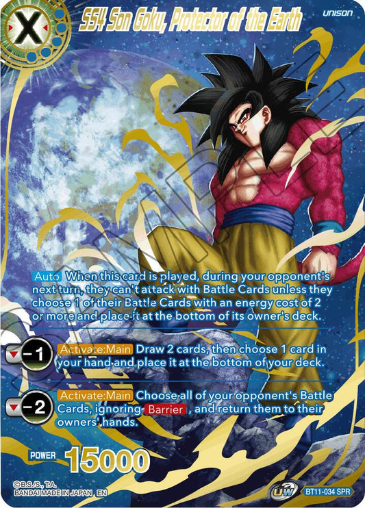 SS4 Son Goku, Protector of the Earth (BT11-034) (SPR)