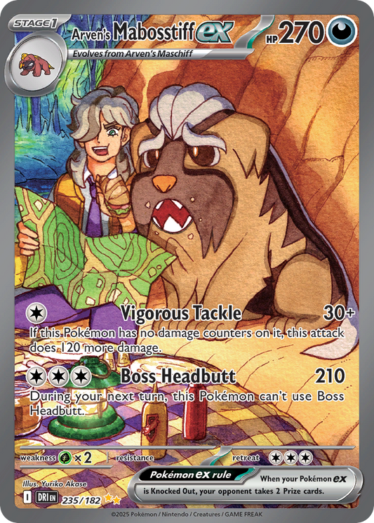 Arven's Mabosstiff ex (Stage 1 Pokémon ex) (DRI-235/182) (Special Illustration Rare)