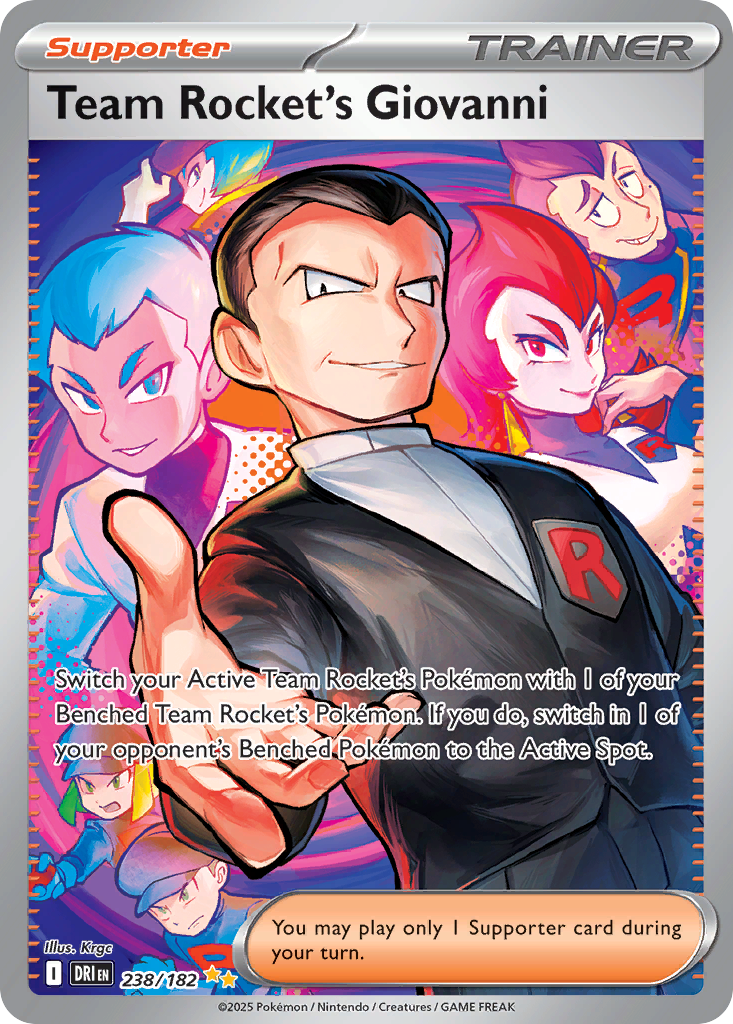 Team Rocket's Giovanni (Supporter) (DRI-238/182) (Special Illustration Rare)