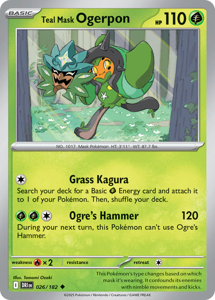 Teal Mask Ogerpon (Basic Pokémon) (DRI-026/182) (Uncommon)