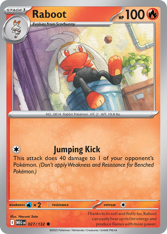 Raboot (Stage 1 Pokémon) (MEG-027/132) (Common)