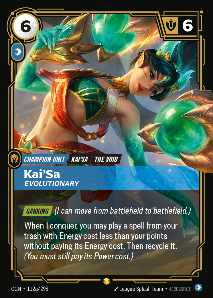 Kai'Sa, Evolutionary (Champion Unit) (OGN-112a/298) (Showcase)