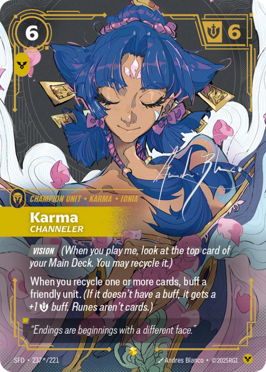 Karma Channeler (Champion Unit) (SFD-237*/221) (Showcase Signature)