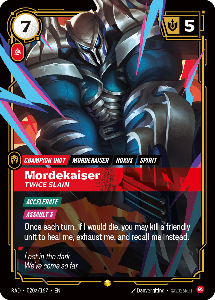 Mordekaiser, Twice Slain (Unit) (RAD-020a/167) (Showcase) (Alternate Art)