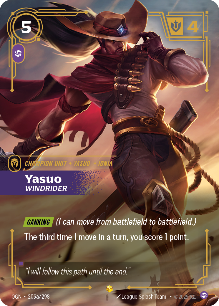 Yasuo, Windrider (Champion Unit) (OGN-205a/298) (Showcase)