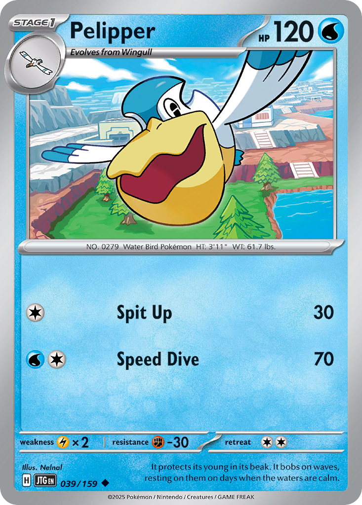 Pelipper (Stage 1 Pokémon) (JTG-039/159) (Uncommon)