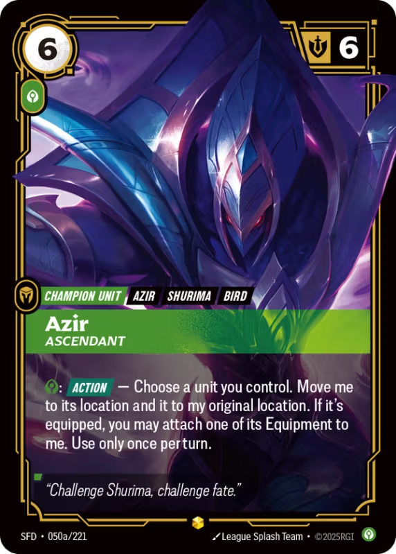 Azir, Ascendant (Champion Unit) (SFD-050a/221) (Showcase)