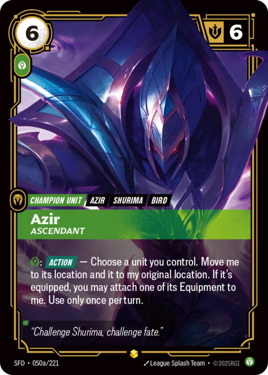 Azir, Ascendant (Champion Unit) (SFD-050a/221) (Showcase)