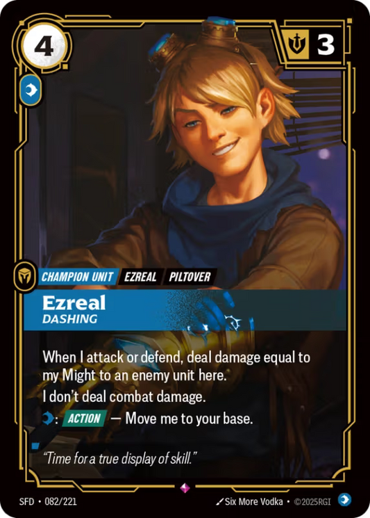 Ezreal, Dashing (Champion Unit) (SFD-082/221) (Rare)