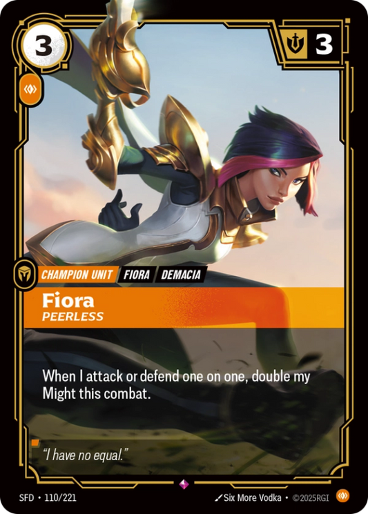 Fiora, Peerless (Champion Unit) (SFD-110/221) (Rare)