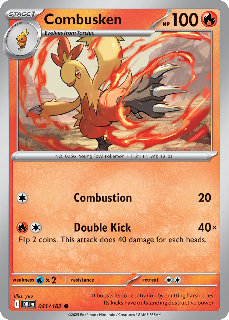 Combusken (Stage 1 Pokémon) (DRI-041/182) (Common)