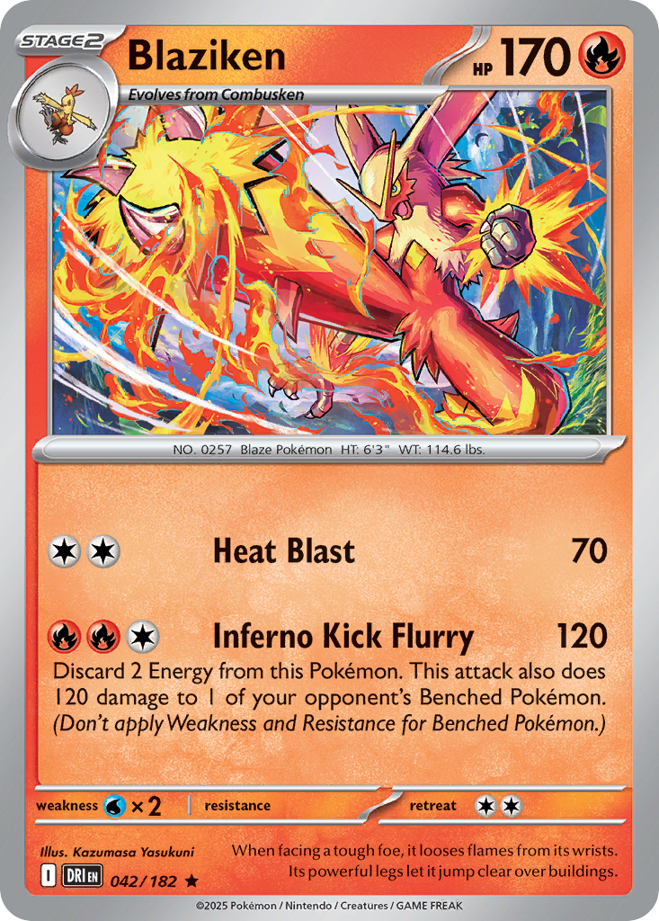 Blaziken (Stage 2 Pokémon) (DRI-042/182) (Rare)