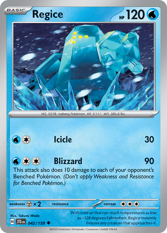 Regice (Basic Pokémon) (JTG-042/159) (Uncommon)