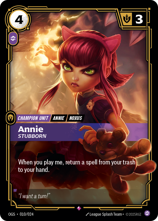 Annie, Stubborn (Champion Unit) (OGS-010/024) (Rare)