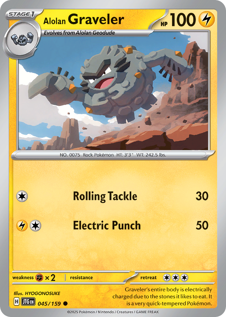 Alolan Graveler (Stage 1 Pokémon) (JTG-045/159) (Common)