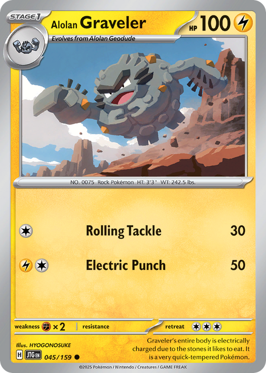 Alolan Graveler (Stage 1 Pokémon) (JTG-045/159) (Common)