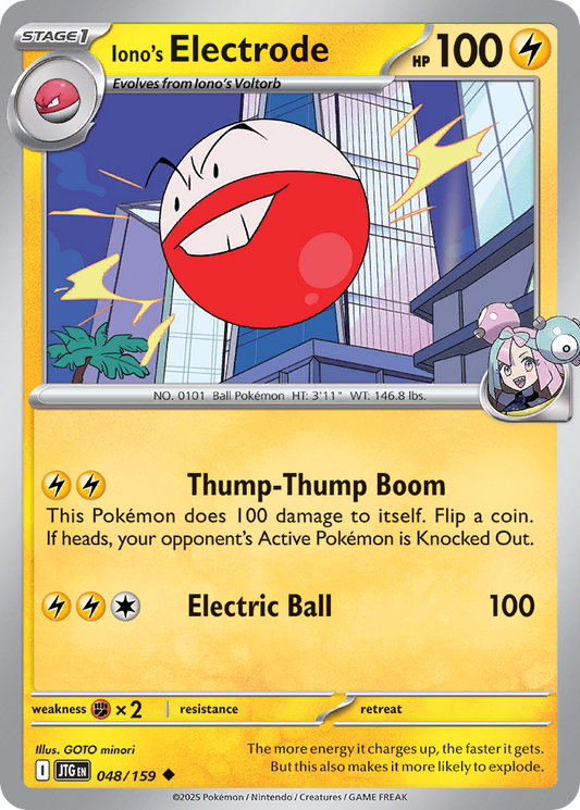 Iono's Electrode (Stage 1 Pokémon) (JTG-048/159) (Uncommon)