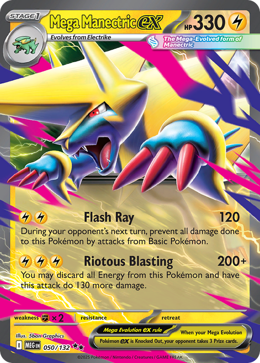 Mega Manectric ex (Mega Evolution Pokémon ex) (MEG-050/132) (Double Rare)