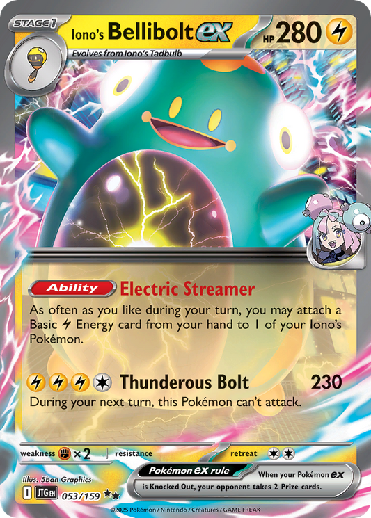 Iono's Bellibolt ex (Stage 1 Pokémon ex) (JTG-053/159) (Double Rare)