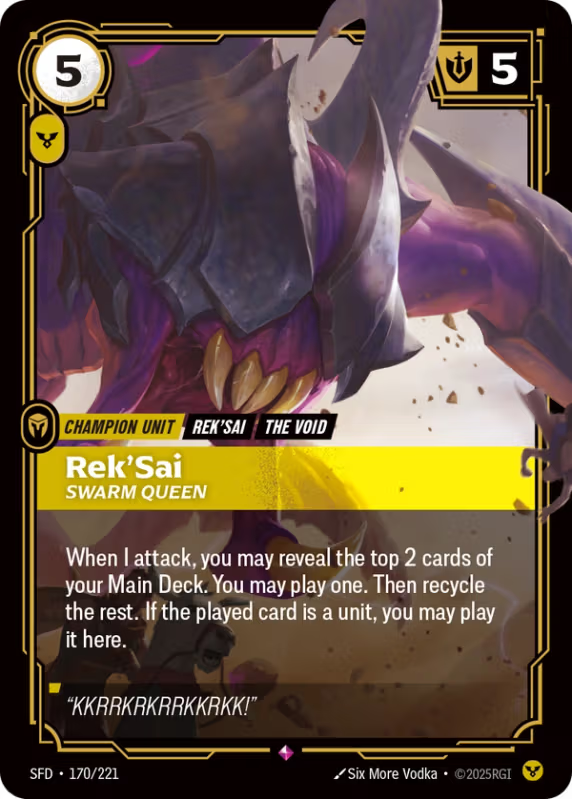 Rek'Sai, Swarm Queen (Champion Unit) (SFD-170/221) (Rare)
