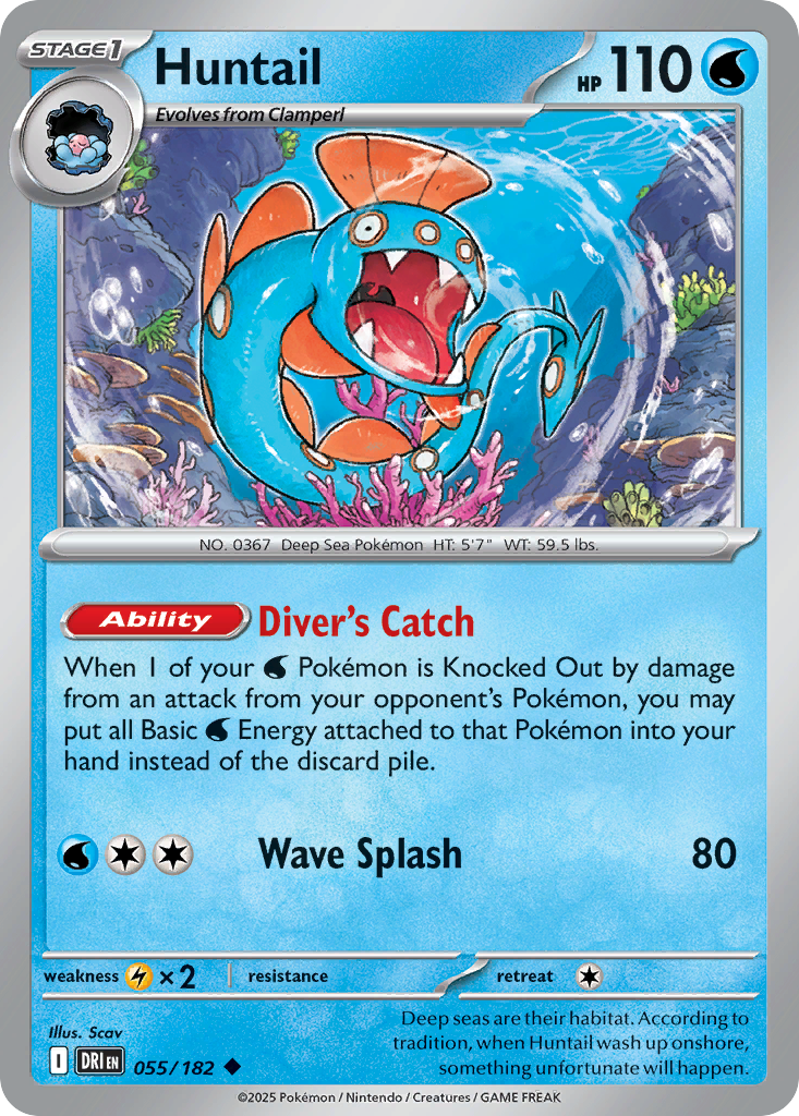 Huntail (Stage 1 Pokémon) (DRI-055/182) (Uncommon)