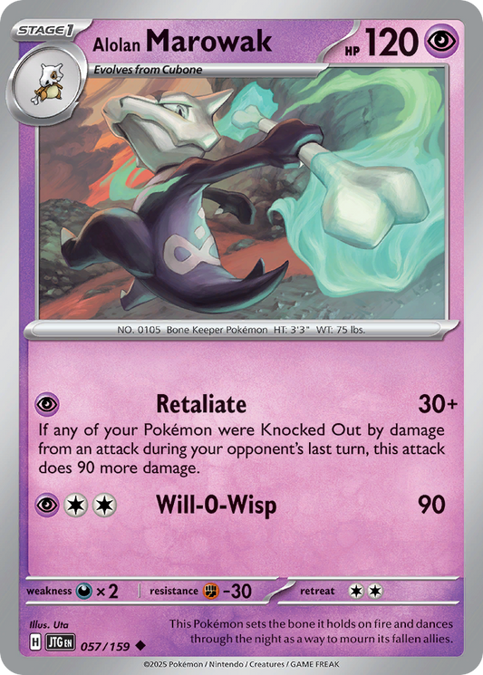 Alolan Marowak (Stage 1 Pokémon) (JTG-057/159) (Uncommon)