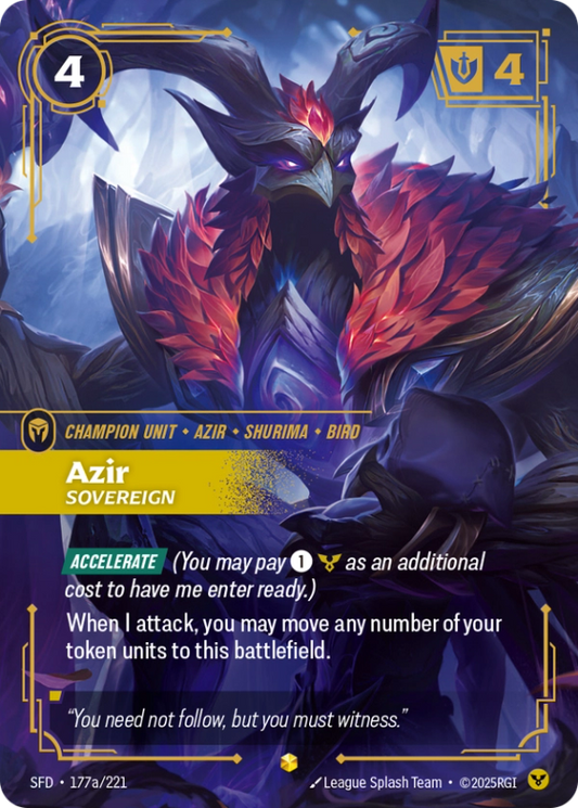 Azir, Sovereign (Champion Unit) (SFD-177a/221) (Showcase)