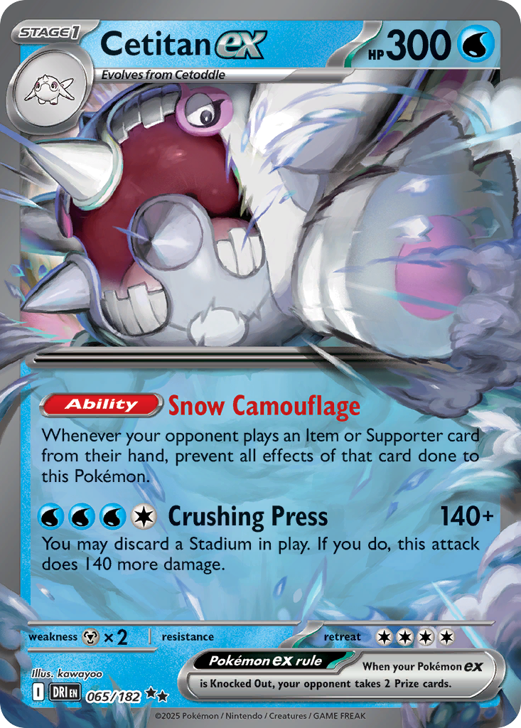 Cetitan ex (Stage 1 Pokémon ex) (DRI-065/182) (Double Rare)