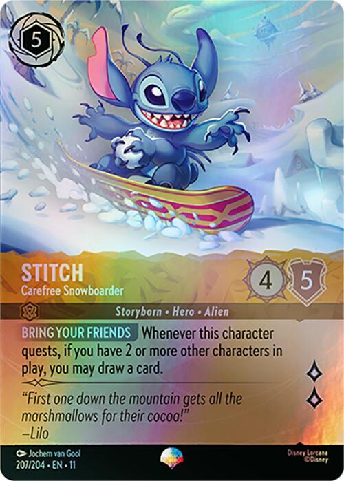 Stitch - Carefree Snowboarder (Storyborn - Hero - Alien)(207/204 EN 11) (Epic*) (Alternate Art)