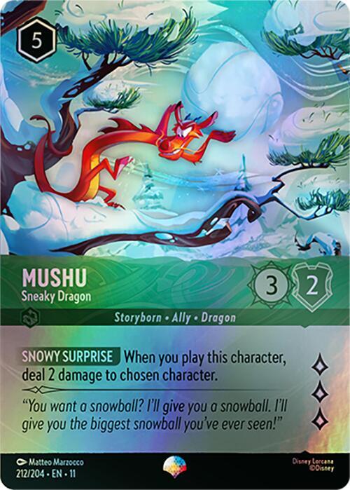 Mushu - Sneaky Dragon (Storyborn - Ally - Dragon)(212/204 EN 11) (Epic*) (Alternate Art)