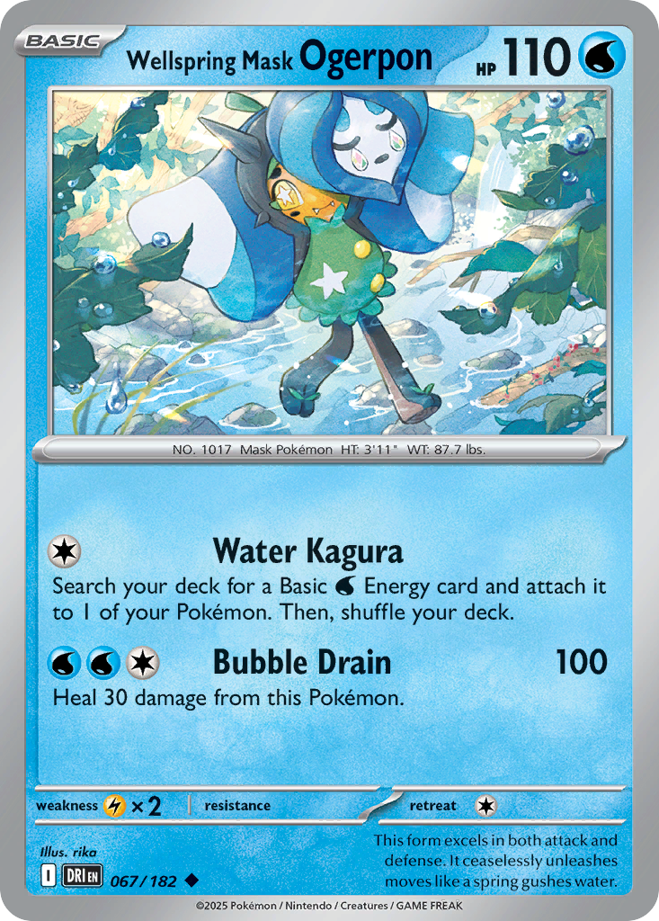 Wellspring Mask Ogerpon (Basic Pokémon) (DRI-067/182) (Uncommon)