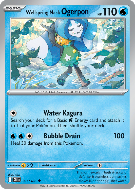 Wellspring Mask Ogerpon (Basic Pokémon) (DRI-067/182) (Uncommon)