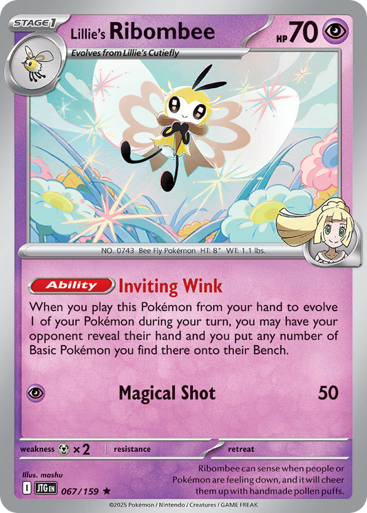 Lillie's Ribombee (Stage 1 Pokémon) (JTG-067/159) (Rare)