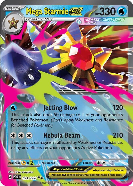 Mega Starmie ex (Mega Evolution Pokémon ex) (POR-021/088) (Double Rare)